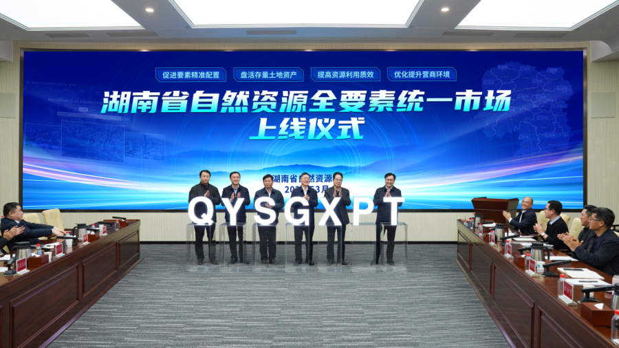 湖南省自然资源全要素统一市场上线